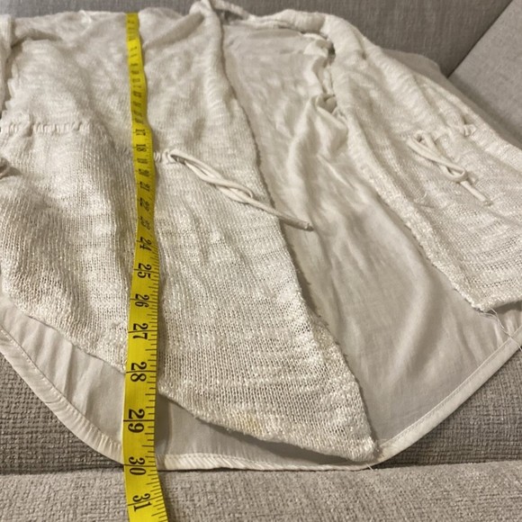 ANTHROPOLOGIE Dolan Slub Contrast Anorak Cream Cardigan XS - Picture 6 of 6